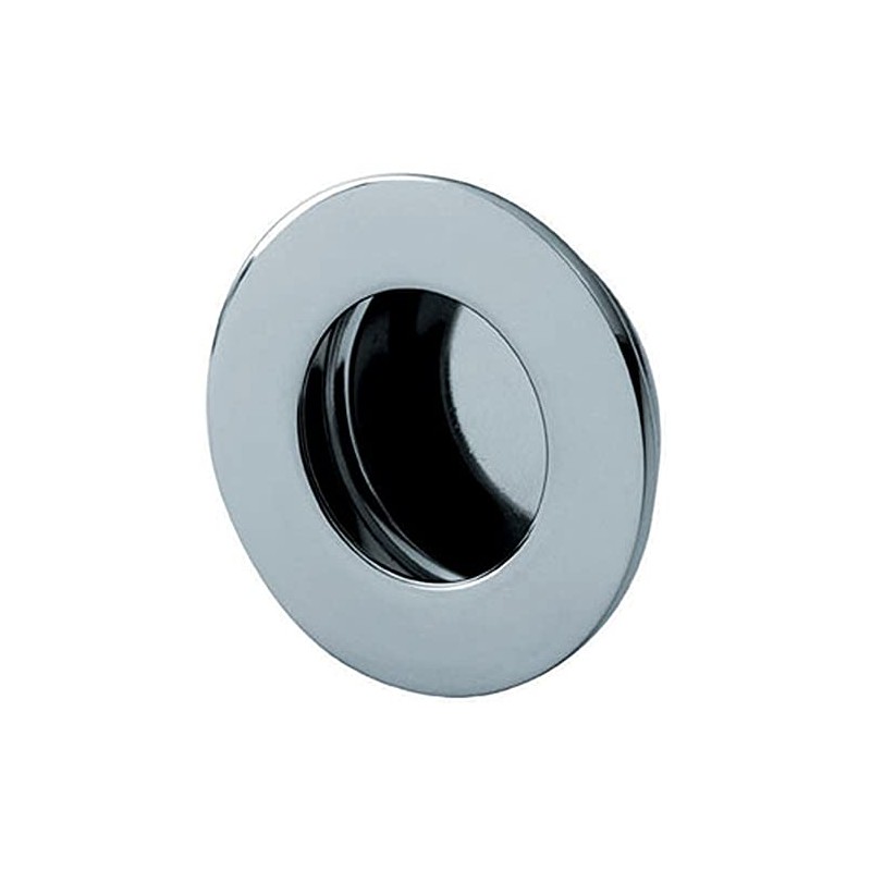 Circular Low Profile Recesesd Flush Pull - 50mm Diameter- Bright
