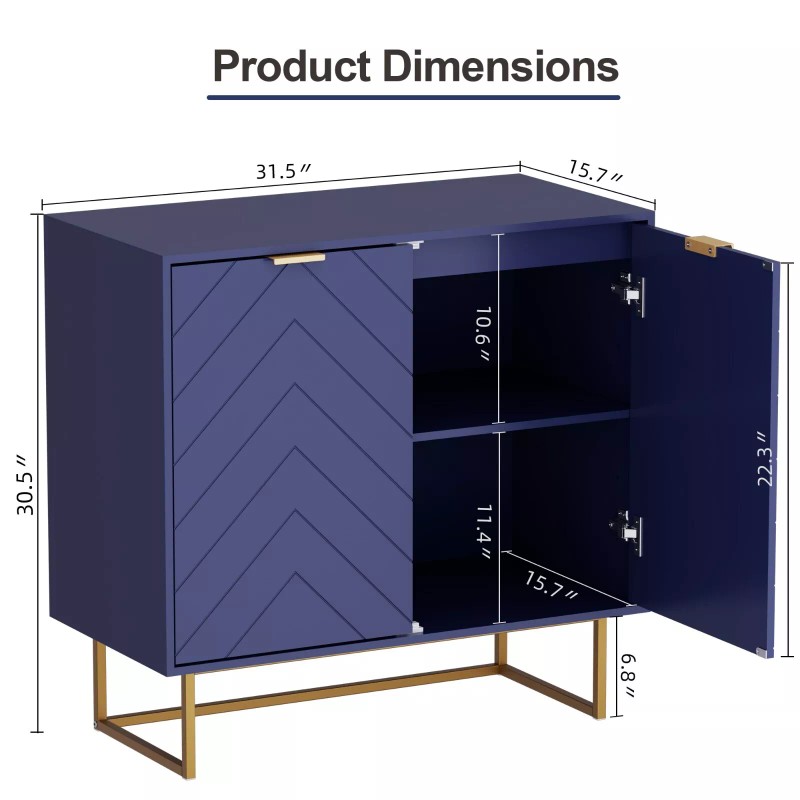 UEV Sideboard Buffet Cabinet with Storage Adjustable Shelf Cabinet -