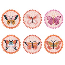 Cyleibe 6 Pcs Diamond Painting Coasters Drink Coasters, DIY Diamond Art Coasters Kits for Beginners