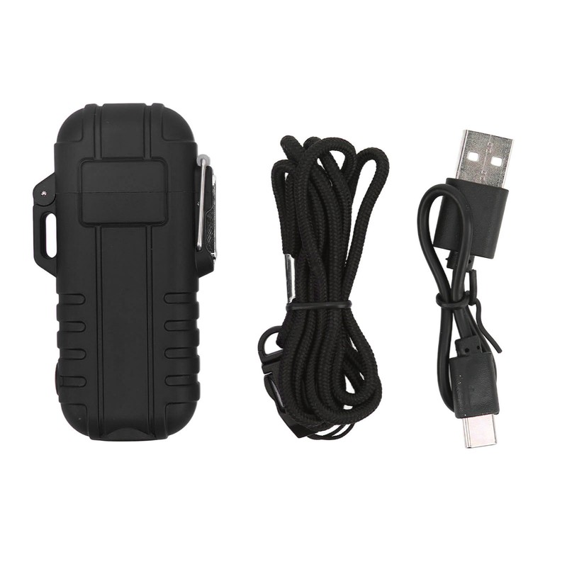 Outdoor Double Arc Electric Lighter Portable Waterproof Flashlight Lighter Charging