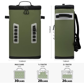 Soft Cooler - Backpack Cooler Insulated Leak Proof, 28Cans Portable Backpack Ice Chest, Suitable for Camping, Beach, Travel, Picnic, Fishing