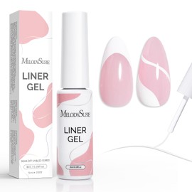 MelodySusie 8ML White Gel Liner Nail Art Polish,for Line and Patterns of Painting,French Nail Tips,DIY Manicure Pedicure for Home DIY Salon Use