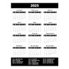 2025 Full Yearly Calendar Magnet by DCM Solutions (Black, 4.5"W