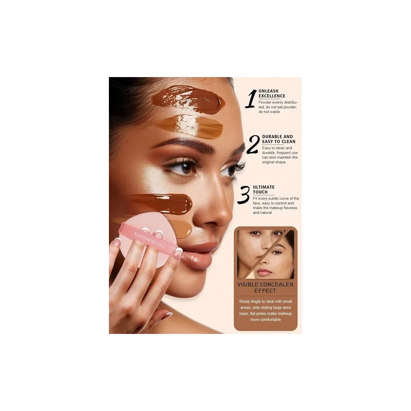Juego De 50 Borlas De Maquillaje En Polvo De Doble