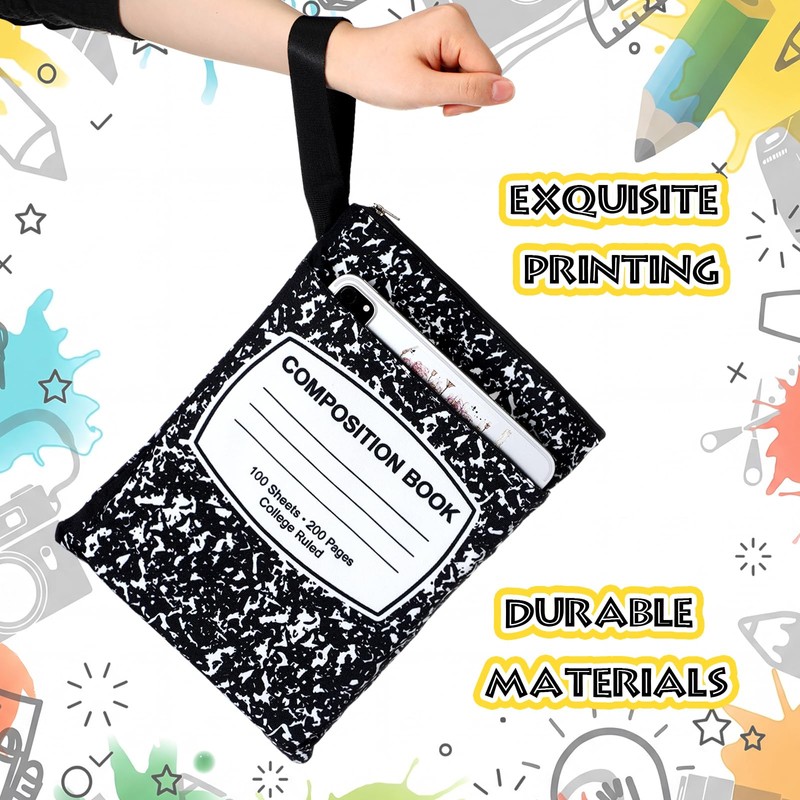 Feifeiya 2 Pcs Composition Notebook Book Cover Pouch with Zipper