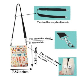 JYTAPP Paris Travel Gift Paris Trip Travel Crossbody Purses for Women My Trip To Paris Souvenir Gifts Casual Crossbody Bag
