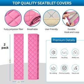 Andalus Fundas para cinturón de Seguridad, Protector de cinturón de Seguridad, Almohadilla para cinturón de Seguridad para Coche/Bolsa, Comodidad Suave, Rosado