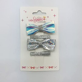 Lylac Kids 2 Iridescent Bow Clips and 2 Glitter Clips Set