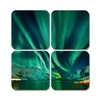 4 x Square Northern Lights Coasters - Sky Mountains Aurora