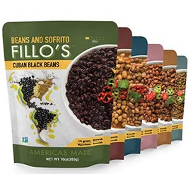 FILLO’S Variety Pack, Sofrito Beans, 6 Count, Cuban Black Beans, Tex Mex Pinto, Puerto Rican Pink Beans, Mexican Mayocoba Beans, Peruvian Lentils, Panamanian Garbanzos, Non-GMO, Vegan, Plant Protein