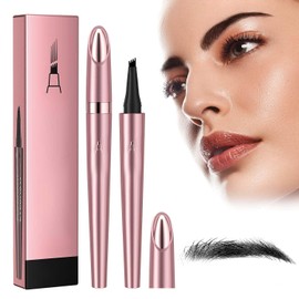 Generic 2024 New Magic Eyebrow Pencil, 3D Waterproof Microblading Eyebrow Pencil Contouring Pen, Long-Lasting Natural Fine Stroke Eyebrow Pencil with 4 Micro-Fork Tip for women Makeup (2, Black)