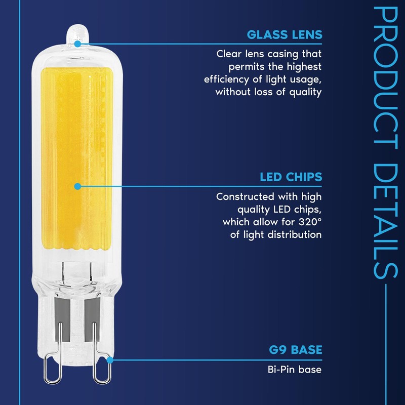 LUXRITE G9 LED Bulb Dimmable 4.5W, 50 Watt T4 G9