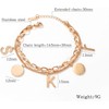 Deelfel Women's Pink Gold Initial Ping Gold 18k Titanium Bracelet