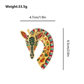 FAIRYGATE Golden Brooch Cute Giraffe Rhinestone Brooches for Women Animal Pins Rainbow Jewellery Bag Lapel Pin Dress Suit Accessories Boutonniere Ideas Gift B2248