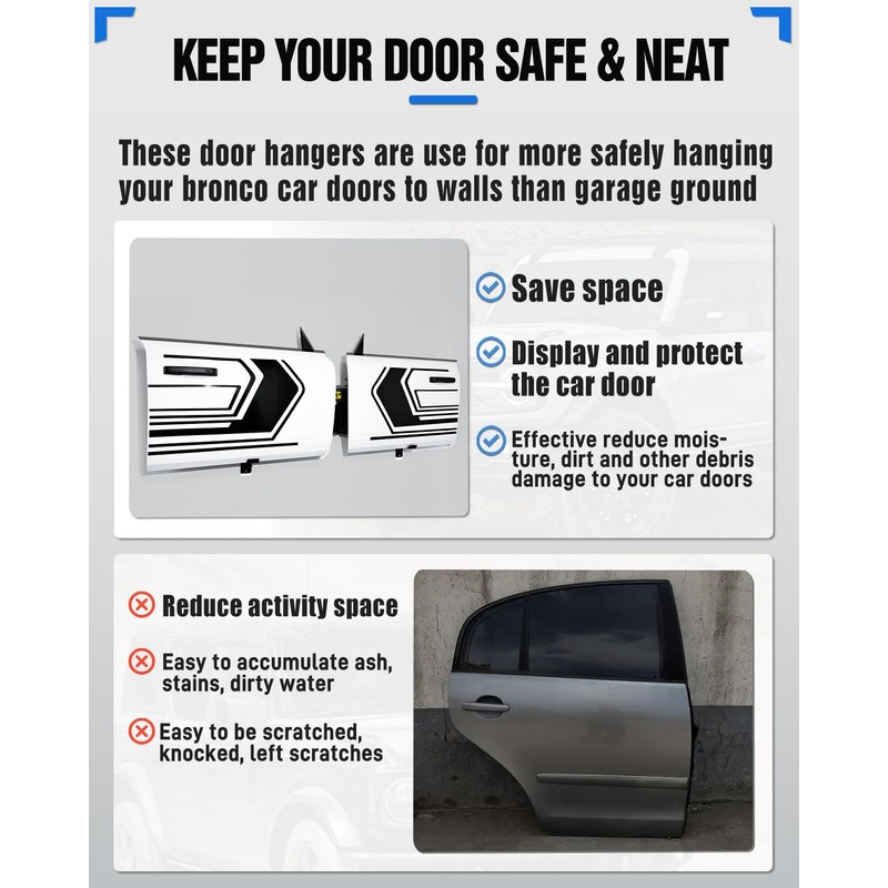ROADER Bronco Front Door Storage Hanger Fit for Ford Bronco