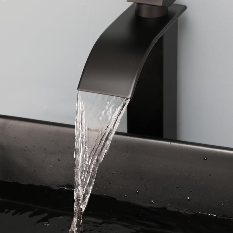 KECTIAKL Bathroom Vessel Sink 16 Inch Black Ceramic Sink Bowl,Above