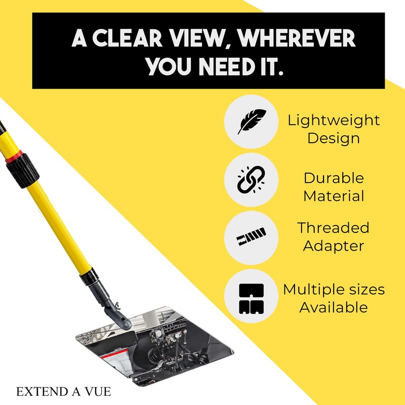 Extend A Vue Telescoping Inspection Mirror - Standard Fiberglass, Lightweight