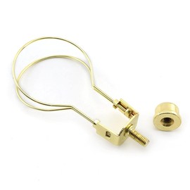 MARRTEUM Lamp Shade Light Bulb Clip Adapter with Solid Lamp Finial for Table and Floor Lamps [2set Gold]