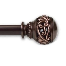 Rod Desyne 100-26-1609 1" Isabella Curtain Rod, 160-240", Bronze