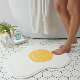 LEVINIS Cute Egg Rug Bath Mat for Bathroom, Non Slip Soft Floor Mat Water Absorbent Funny Bath Rugs for Sink, Tub, Toilet, Entry Way 30"×21"