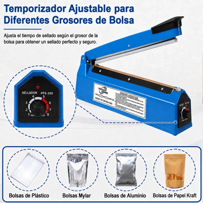 Selladora de Bolsas Yuguo Home FS 300 de 30 cm