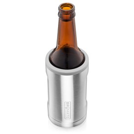 BrüMate Hopsulator Bott'l Insulated Bottle Cooler for Standard 12oz Glass Bottles | Glass Bottle Coozie Insulated Stainless Steel Drink Holder for Beer and Soda (Matte Black)