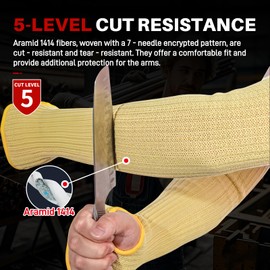 GOL-SIV Cut Resistant Sleeves with Thumb Hole,Arm Protectors for Thin Skin and Bruising, Gardening Sleeves for Women, Men, Elderly(Yellow,11.8 in)