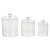 STOBAZA 3pcs Transparent Desktop Storage Boxes with Lids for Cotton