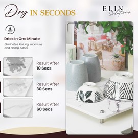 Quick Dry Stone Drying Mat for Kitchen Counter, Diatomaceous Stone Dish Drying Mat, and Coasters, Ideal for Drying Dishes, cups, Fruits & Veggies, Vanity Tray, Placemat (15.7x11.8in)