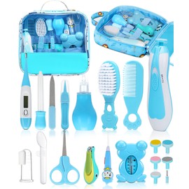 Baby Healthcare and Grooming Kit, Electric Safety Nail Trimmer Baby Nursery Kit, Newborn Care Kits with Hair Brush Comb for Newborn Infant Toddlers Baby Boys Girls Kids, Baby Shower Gifts