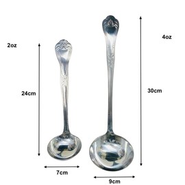 Heavy Duty Stainless Steel Soup or Sauce Serving Ladles, 2oz and 4oz