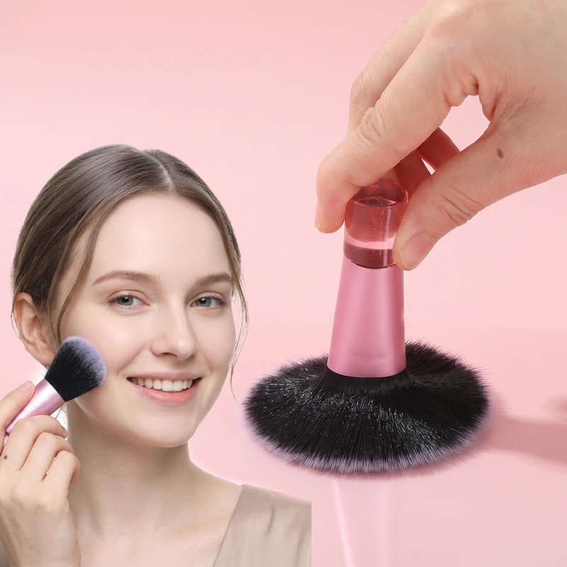 RAHHLIZS 10 Pcs Mini Travel Makeup Brushes with Pouch, Pink