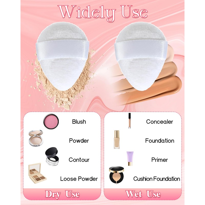 8 PCS Mini Powder Puff, Velour Finger Setting Powder Puffs