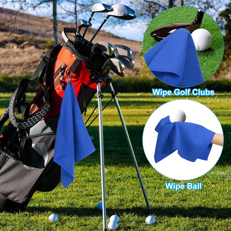 PATIKIL 16"x16" Tri-Fold Golf Towels, 3 Pack Waffle Pattern Towels