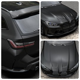 Lypumso Honeycomb Carbon Fiber Vinyl Wrap, Chrome Hexagon Cast Vinyl Film for Almost Cars and Motorcycles Exterior Interior, Self-Adhesive Car Wrap Stickers (Matte Black, 1ft x 5ft)