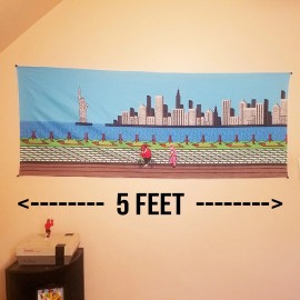 Mike Tyson's Punch-Out 5x2 foot tapestry Little Mac and Doc training scene