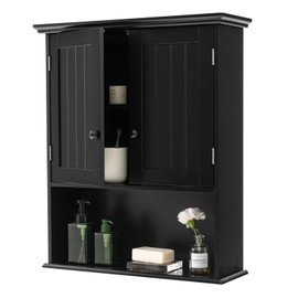 Byroce Mounted Bathroom Wall Cabinet, 23.5'' x 8'' x 28'' (L x W x H), Black
