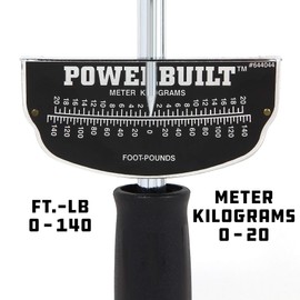 Powerbuilt 1/2-Inch Drive Needle Torque Wrench, Beam Torque Wrench 0-140 Foot/Pounds and 0-20 Meter/Kilograms, High Visibility Markings for Easy Readings - 644044