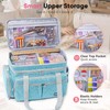 AMOIGEE Sewing Organizer Bag with 2 Clear Storage Boxes, Double