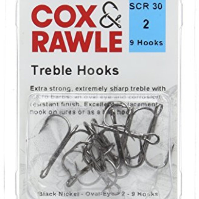 Cox & Rawle Treble Hook - Black, Size 2