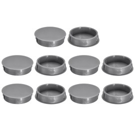 QUARKZMAN 38 mm/1.5 inch Plastic Hole Plugs, Pack of 10 Flat Round Insert Fasteners for Closing Furniture and Panel Openings, Grey