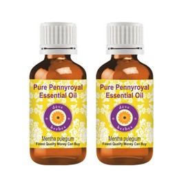 Deve Herbes Pure Pennyroyal Essential Oil (Mentha pulegium) Steam Distilled (Pack of Two) 100ml X 2 (6.76 oz)
