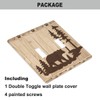 Pznen Wild Bear 2 Gang Wall Plate Bear and Cabin