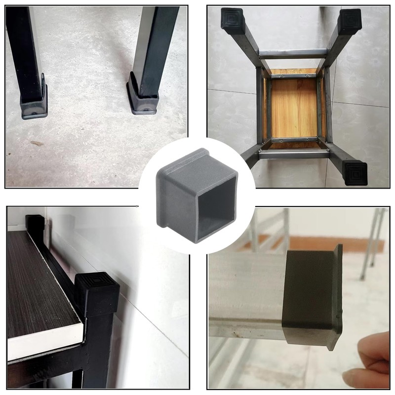 16Pcs 1"x1" Square Rubber Furniture Leg Caps Chair Cover Foot
