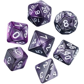Yourandoll 7pcs Polyhedral Dice Dice 2 Colors 16mm for D20 D12 D10 D8 D6 D4 Dungeons and Dragons, DND, TRPG, MTG and More Table Games (Grey Purple)