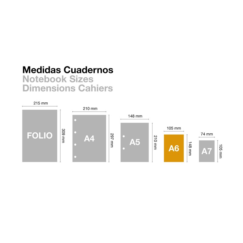 Miquelrius - The Original A6 Notebook 6 Coloured Stripes Opaque