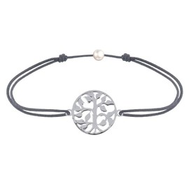 Les Poulettes Jewels - Sterling Silver Link Bracelet Life Tree - Grey