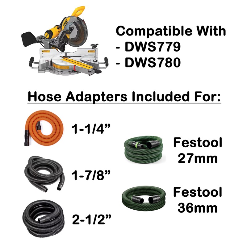 Improved Dust Collection Port for DeWalt DWS779 & DWS780 Miter