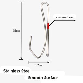 Kuasting 110 Pcs Stainless Steel Curtain Hooks - Single Prongs Pinch Pleat - S Hooks