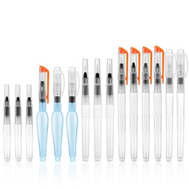 Classicseali 12pcs Watercolour Brush Pens,Refillable Water Brush Pen for Painting,Calligraphy,Lettering,Includes Water Pen and Waters Colour Pencil Set with Assorted Tips for Artists and Students